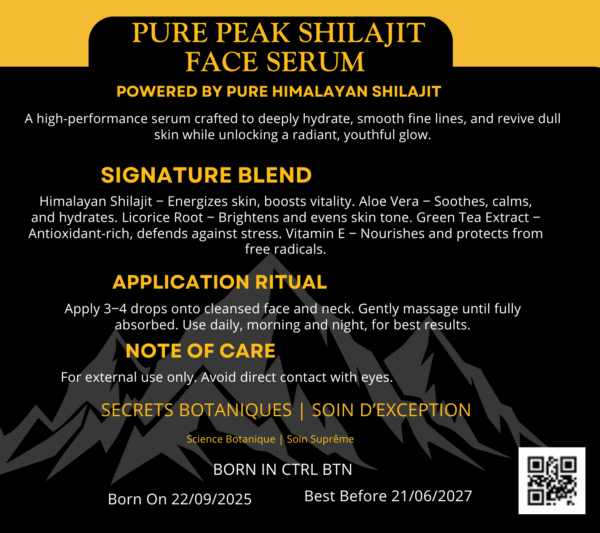 Pure Peak Shilajit Face Whitening Serum