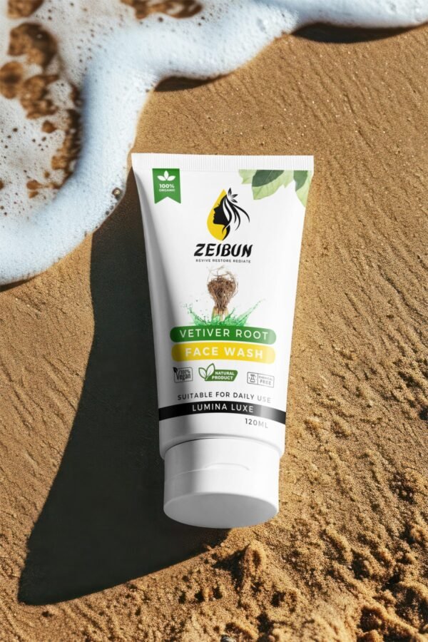 LUMINALUXE Vetiver Root Face Wash Foam – acne control and hydrating daily cleanser by Zeibun