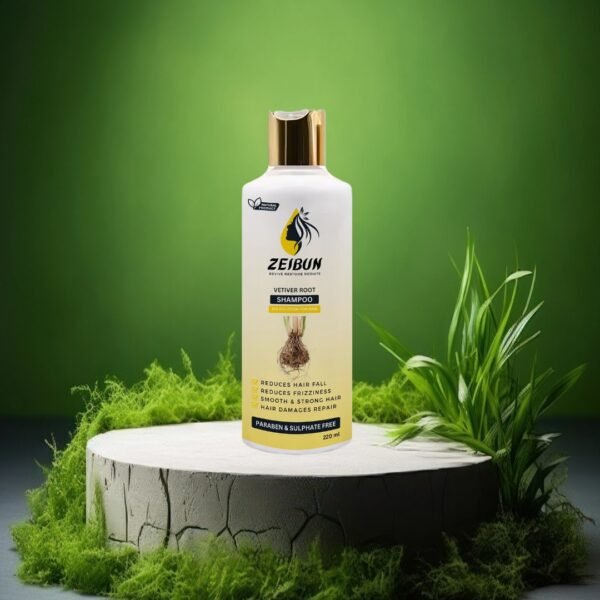Vetiver Root, Biotin, and Tea Tree Oil shampoo for dandruff control and healthy scalp