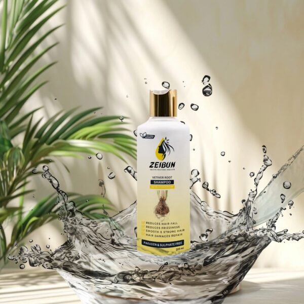 Zeibun natural sulfate-free anti-dandruff shampoo for strong, clean, flake-free hair.