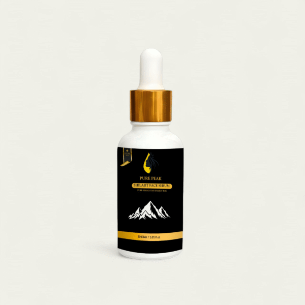Pure Peak Shilajit Face Whitening Serum by Zeibun Pakistan – natural skin brightening and face glow serum powered by Himalayan Shilajit.