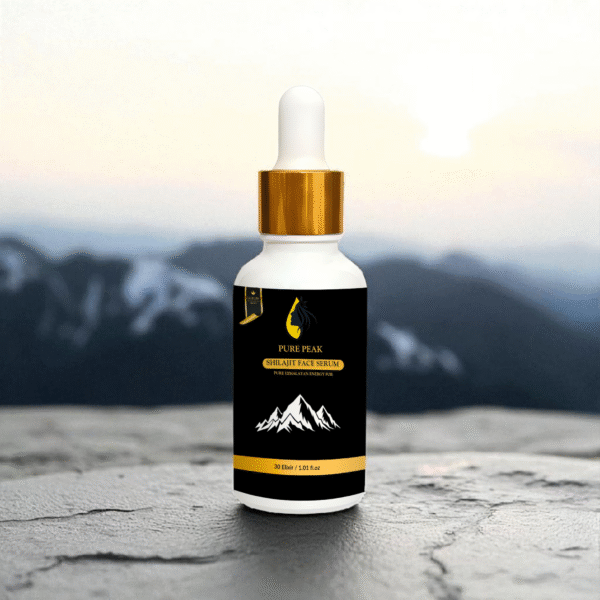 Applying Zeibun Pure Peak Shilajit Serum – lightweight natural face whitening serum for smooth and radiant skin in Pakistan.